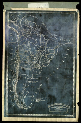Esquema del Virreinato del Río de la Plata y sus Intendencias después de la separación de Puno en 1796. Copia fotográfica.