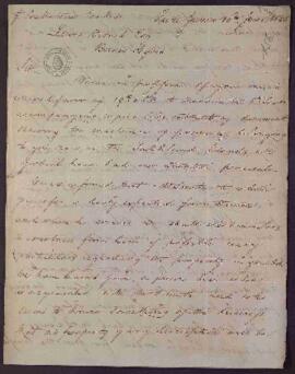[Carta de Rostron & Dutton Company a Luis Vernet sobre propiedades y pertenencias en Malvinas].