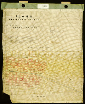Plano del nuevo pueblo proyectado en la estación Donzelaar. F.C.S. Original.