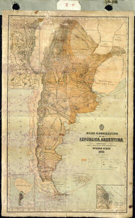 Mapa geográfico de la República Argentina compilado sobre la base de los datos más recientes. Imp...