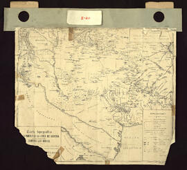 Carta topográfica de La Pampa y de la línea de defensa (actual y proyectada) contra los indios. Impreso.