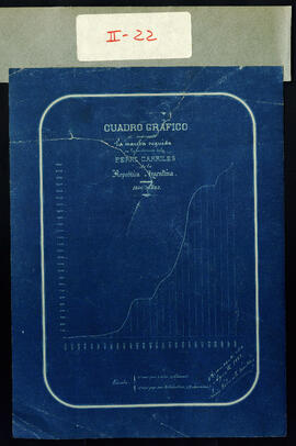 Cuadro gráfico indicando la marcha seguida en la construcción de los Ferrocarriles de la República Argentina. Copia Heliográfica.