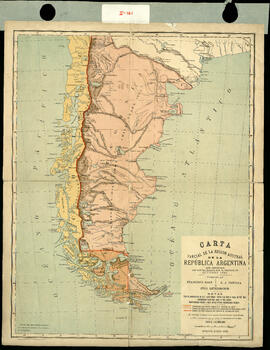 Carta parcial de la region austral de la República Argentina que comprende los límites fijados po...