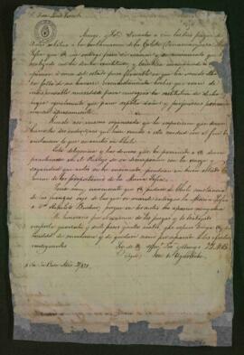 [Carta de José de Ugarteche a Luis Vernet relativa a la reclamación de la goleta dinamarquesa "María Sofía"].