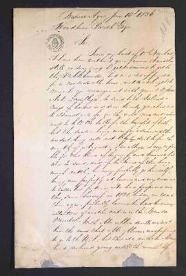 [Copia de carta de Luis Vernet a Woodbine Parish].