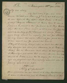 [Carta de Krumbhaar a Luis Vernet sobre el proyecto de colonización en Malvinas].