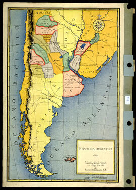 República Argentina 1867. Delineado sobre la base de V. Martín de Mpussy e impreso en Buenos Aires en 1934 por Saint Hermanos.
