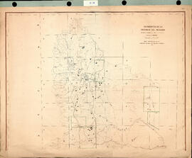 Yacimientos de la Provincia del Neuquén. Ubicación de los yacimientos que figuran en las planillas. Base cartográfica de la Dirección Nacional de Geología y Minería, 1972.