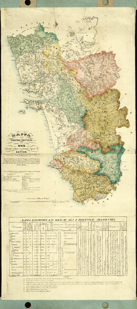 Mapa do territorio portuguez de Goa mostrando tambem os principales logares de Sattari. Tudo exam...