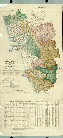 Mapa do territorio portuguez de Goa mostrando tambem os principales logares de Sattari. Tudo exam...