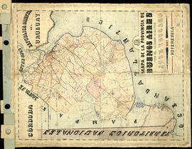 Mapa de la Provincia de Buenos Aires por el alumno maestro José Toscano. Original.