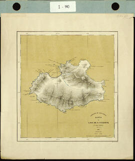 Carta da Ilha de San Vicente (Cabo Verde). (Esboço). [Mapa de la isla de San Vicente (Cabo Verde). (Bosquejo).]