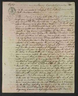 [Carta de Luis Vernet al Comandante en jefe de las fuerzas navales británicas en la estación suda...
